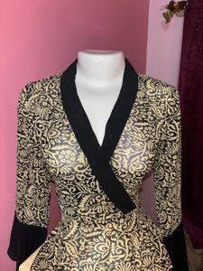 y2k floral semi sheer top