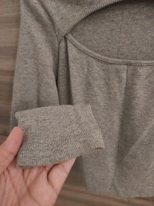 StalkBuyLove Grey Turtle Neck Crop