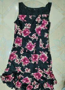 Floral Ruffle Hem Dress