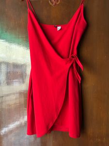 Red Mini Wrap Dress