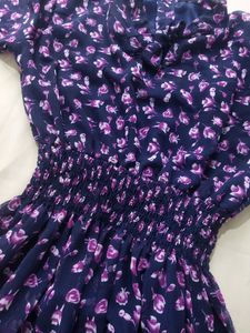 Cute Floral Print Midi Dress 👗💙