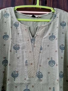 Light Sea Green Printed Kurta From Max