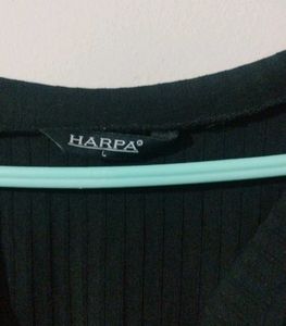 Harpa Black Ribbed Top