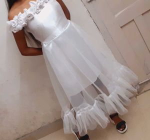 White Floral Off-Shoulder Dress