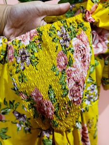Yellow Puff Sleeve Dress