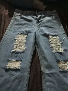 Distressed Wide Leg Jeans