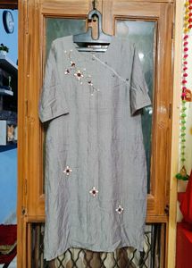 Beautiful Grey Kurti With Amazing Work