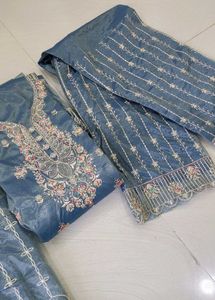 Pakistani Tissue Suit  Dress Material