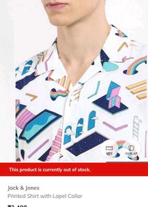 Funky Graphic Print Short Sleeve Button-Down