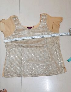 Top Srishti Golden Party Wear