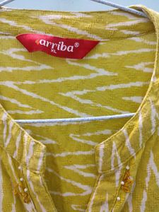 Stylish Yellow Printed Tunic