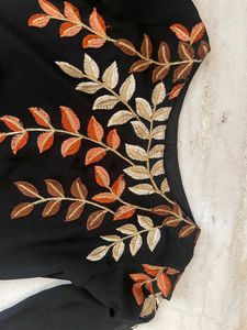 Black Embroided Kurti Lehnga Set