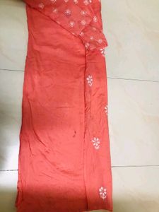 Peach Chikankari Kurti