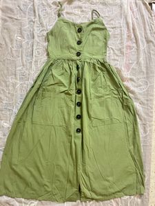 Olive Green A Line One piece