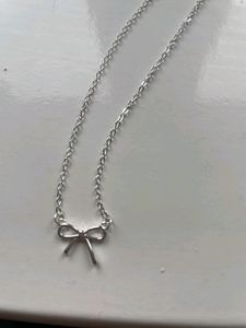 Silver Bow Necklace