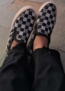 Sequin Checkered Slip-On Sneakers