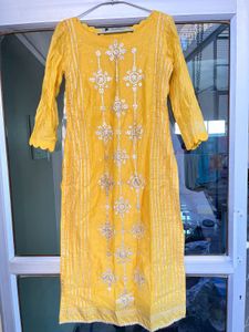 Yellow Embroidered Kurta