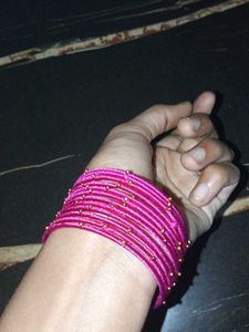 Pink Silk Thread Bangles