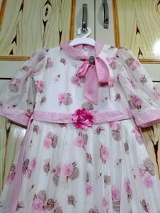 Floral Pink &amp; White Dress