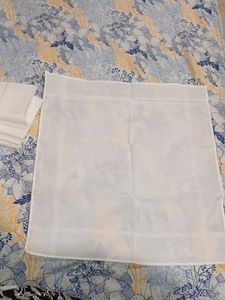 Men Plain White Handkerchief