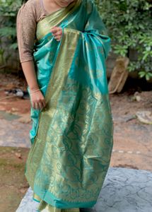 Elegant Teal Silk Saree