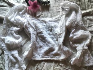 White Eyelet Top