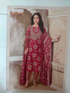 Elegant Floral Print Suit Set Material.