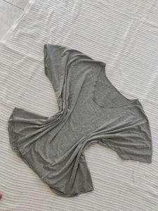 SHEIN Gray V-Neck Tee