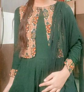 Elegant Green Ethnic Dress