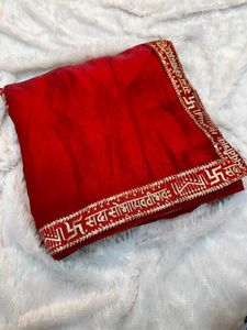 Red Embroidered Saree