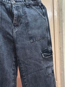 Acid Wash Cargo Jeans