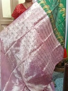 Pink colour banarasi saree
