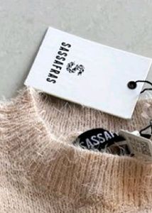Furry Beige Sweater - Sassafras