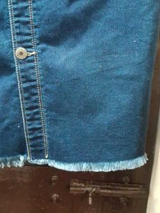 Denim Button-Front Skirt