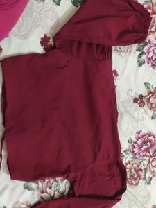 Maroon Crop Top