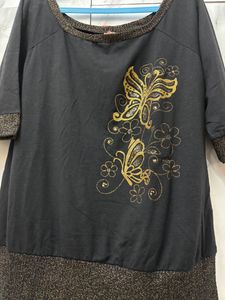 Black Party Wear Top In Good Condition