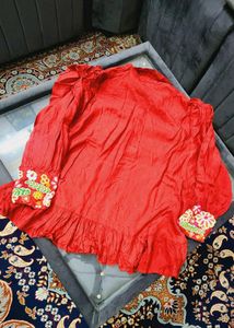 Sangria Embroidery Top