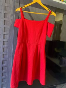 Red Cold Shoulder Mini Dress