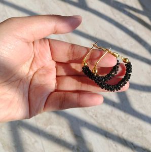 Black Headed Hoop Earrings