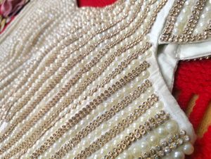 Designer Beaded White Blouse