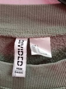 H&amp;M Olive Green Oversized Sweatshirt