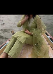 New Elegant Green Kurta Set with Sequin Work