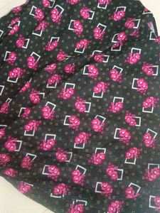 Black Floral &amp; Geometric Print Dress