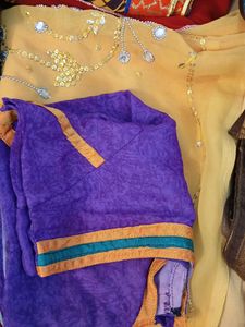 10 used sarees with blouses for Stephen