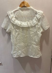 Elegant Ruffled Sheer Blouse