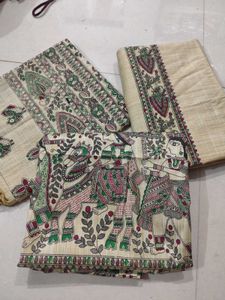 Heavy Cotton Silk Type Material With Full Rajastan