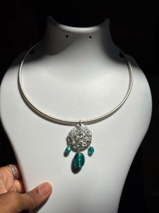 Silver Tone Artistic Necklace