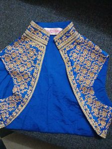 Blue Embellished Indian Dress Material