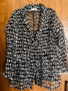 Alphabetical Black Oversized Shirt