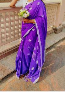 Purple Cotton Saree
